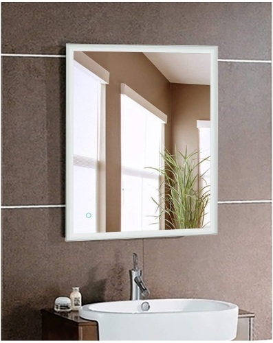 ROGSFN 36" x 28" LED Bathroom Backlit Mirror Anti-Fog Wall Mounted Framelss - Appears New   - Lot 281