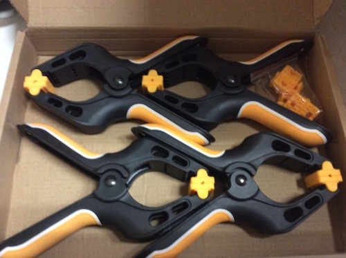 Lot of (4) TOLESA 7-Inch Nylon Spring Clamps with Double Layer Handle, 4 Pack - Appear New   - Lot 300
