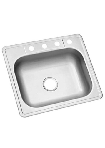Glacier Bay Drop-In Stainless Steel 25" 4-Hole Single Bowl Sink - Appears New - Lot 334