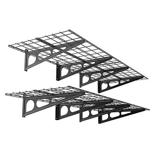 FLEXIMOUNTS 2-Pack 2x6ft Garage Storage Rack Floating Shelves, Black - Appears New  - Lot 358