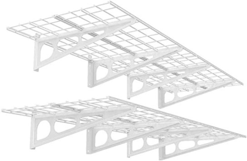 FLEXIMOUNTS 2-Pack 2' x 6' Garage Storage Rack Floating Shelves, White - Appears New  - Lot 373