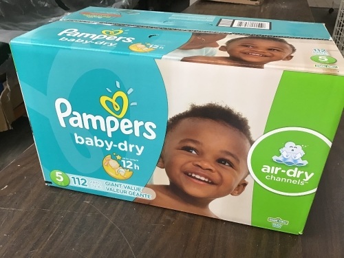Pampers Baby-Dry Diapers, Size 5, 112 ct - New - Lot 385