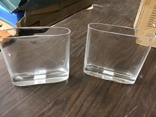 Hosley Set of 2 Oval Glass Vases - E-Comm Return, Appears New  - Lot 386