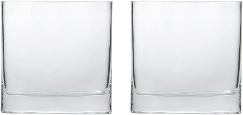 Hosley Set of 2 Rectangular Glass Vases, 8" - E-Comm Return, Appear New - Lot 391