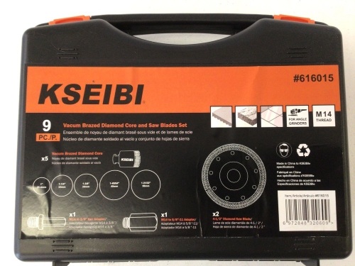 Kseibi Vacum Brazed Diamond Core and Saw Blade Set (9PCS), Appears New - Lot 407