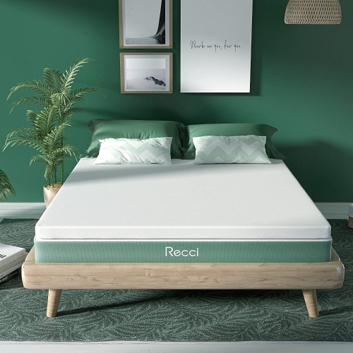 RECCI 2" Queen Pressure-Reliving Memory Foam Mattress Topper with 3-Sided Zipper Bamboo Viscose Cover, Removable and Washable - E-Comm Return, Appears New   - Lot 501