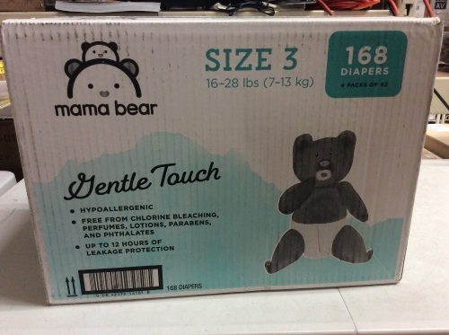 Mama Bear Gentle Touch Baby Diapers, Size 3, 168 ct - New  - Lot 502