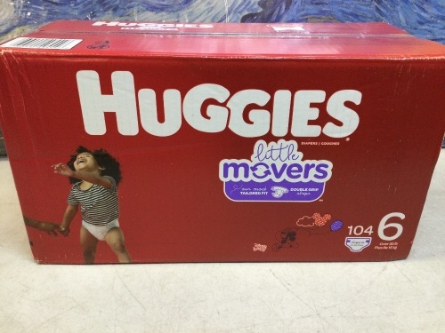 Huggies Little Movers Baby Diapers, Size 6, 104 ct - New - Lot 519