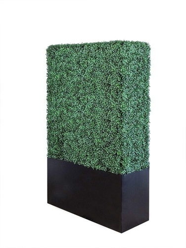 ARTIGWALL Hedge Wall with Black Planter Box Covered by Popular Anti-UV Dark Green Boxwood, 71" x 38" x 14", Without Wheels - Appears New   - Lot 522