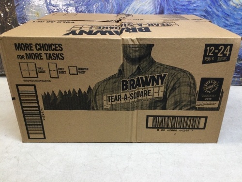 Brawny Tear-A-Square Paper Towels, 12 Rolls - New - Lot 534