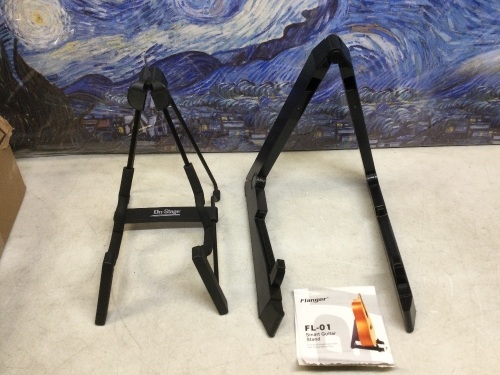Flanger Acoustic Guitar Stand FL-01 & On-stage Fold-Flat Small Instrument Stand - Appear New    - Lot 535
