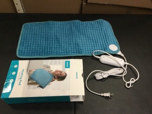 Homech Electric Ultra-Soft Heating Pad with Moist & Dry Heat Therapy Options, 6 Temperature Settings, 12"x24" - Appears New, Tested/Works  - Lot 563