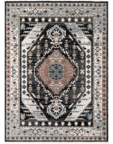 Well Woven Indira Julita Black Vintage Aztec Tribal Textured Rug, 7'10" x 9'10" - Appears New   - Lot 629