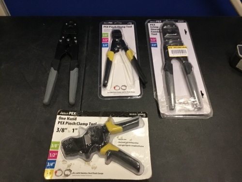 Lot of (4) PEX Pinch Clamp Tools, See Pics - E-Comm Return, Appear New  - Lot 638