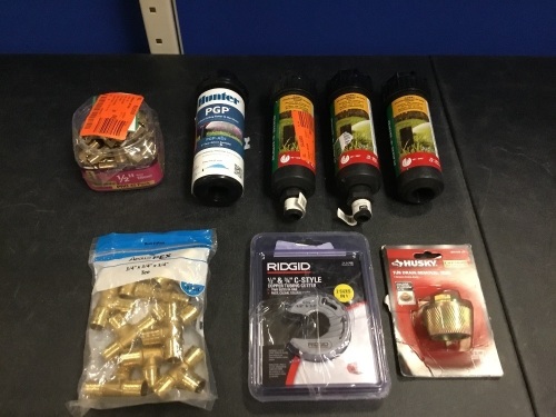 Lot of Plumbing Tools, Pipe Fittings, and Rotor Sprinkler Heads - E-Comm Returns, Appear New - Lot 641