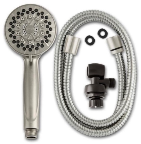 Waterpik 6-Spray 3.5 in. Single Wall Mount Low Flow Handheld Adjustable Shower Head in Brushed Nickel - Appears New  - Lot 642