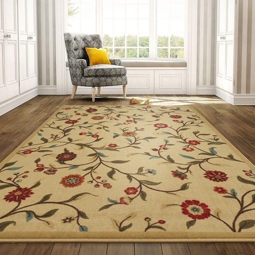 Ottomanson Beige Floral Area Rug, 5' x 6'6" - Appears New - Lot 769