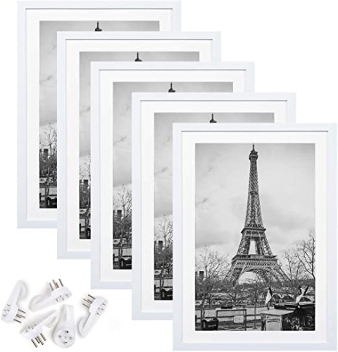 upsimples 11" x 17" Picture Frames, Set of 5, White - Appear New - Lot 775