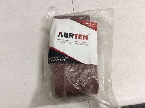ABRTEN 12 pc 4x36" Aluminum Oxide Sanding Belts, Assorted Grit - Appears New - Lot 800