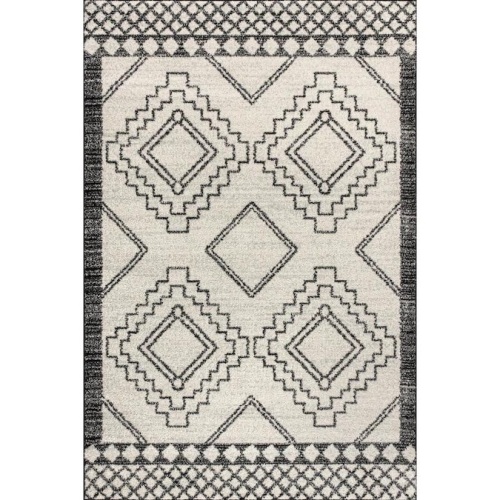 Jonathan Y Moroccan HYPE 8' x 10' Geometric Area Rug, Cream/Black - E-Comm Return, Mild Cosmetic Damage - Lot 810