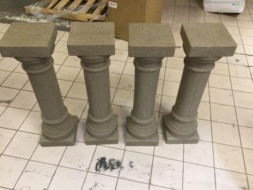 Lot of (4) Emsco 32.25" Resin Greek Column Statuary - Appear New - Lot 811
