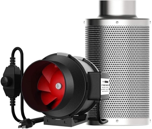 VIVOHOME 6" 390 CFM Inline Duct Fan with Variable Spped Controller with 6" Carbon Filter for Indoor Garden Ventilation - E-Comm Return, Appears New  - Lot 848
