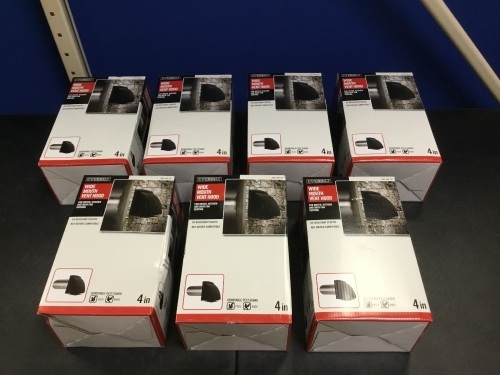 Lot of (7) Everbilt 4 in. Wide Mouth Black Vent Hoods - Appear New  - Lot 894