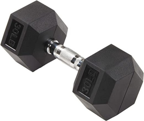 Sporzon! Rubber Encased Hex Dumbbell, 30 Lb - Appears New - Lot 1014