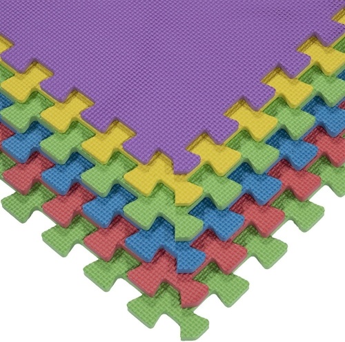 Ottomanson Multipurpose Interlocking Multicolor EVA Foam Tiles-Anti-Fatigue Mat, 6 pc, 24" x 24" - Appears New - Lot 1020