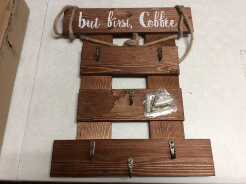 Homeisjoy Premium Wall Mounted Coffee Cup Holder with 6 Hooks - Appears New  - Lot 1034