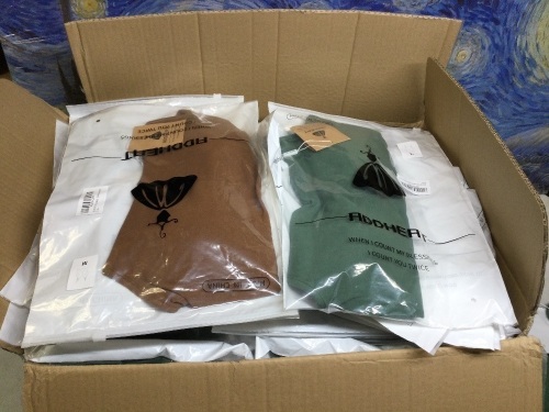 Case of ADDHEAT V Neck Crop Top Padded Camisoles M, L, & XL, Green & Brown, Unknown Quantity - New - Lot 1049