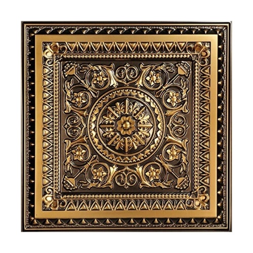 La Scala Faux Tin Antique Gold Ceiling Tiles, Pack of 25 - Appears New  - Lot 1113