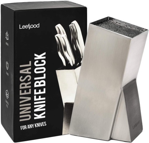 Leeffood Modern Design Universal Slotless Knife Block without Knives - New/Unopened  - Lot 1117