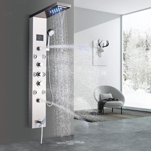 Votamuta Waterfall Shower Panel Faucet Wall Mount, Stock Pic May Not Be Exact Model - Appears New  - Lot 1130
