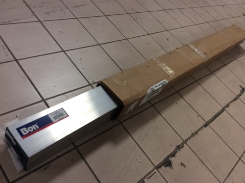 Case of (5) Bon 24-120 Reinforced Aluminum Screed with Plastic End Cap, 6' x 3/4" x 4" - Appears New  - Lot 1131