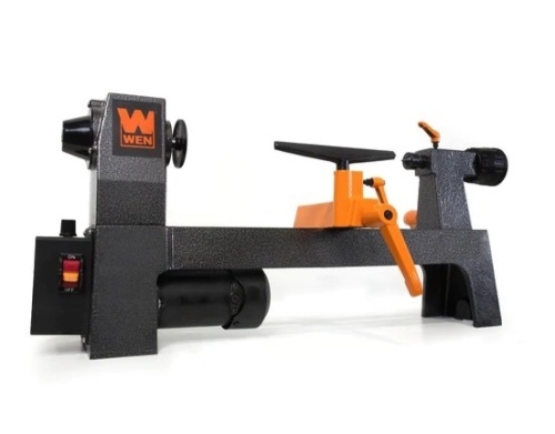WEN 3421 3.2-Amp 8-Inch by 12-Inch Variable Speed Mini Benchtop Wood Lathe - Lot 20