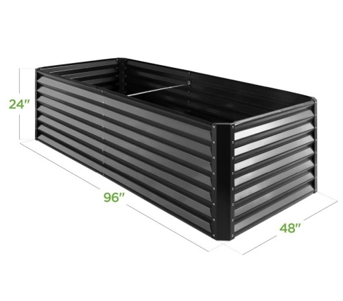 Outdoor Metal Raised Garden Bed for Vegetables, Flowers, Herbs - 8x4x2ft - Lot 212