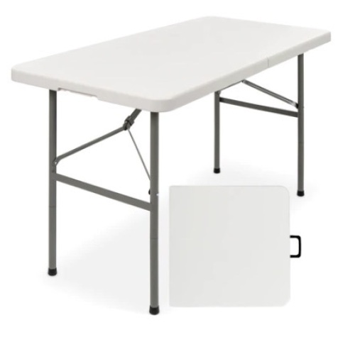 4ft Portable Folding Plastic Dining Table w/ Handle, Lock - Lot 588
