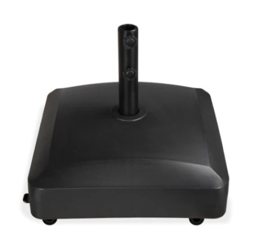 Fillable Mobile Umbrella Base Stand w/ 4 Wheels, 2 Locks & 123lb Capacity, Black - Lot 602