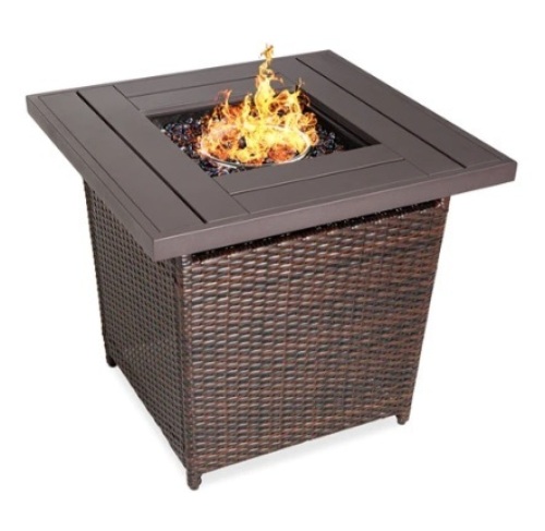 28in Fire Pit Table, Brown - Lot 605
