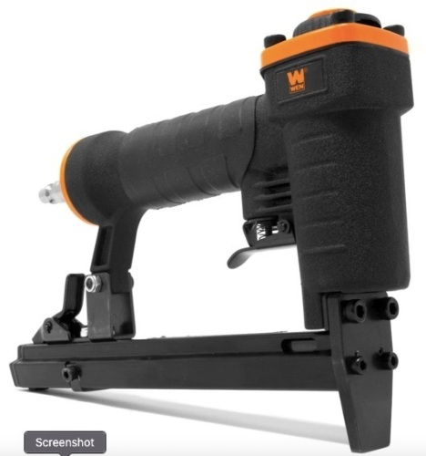 WEN 61705 20-Gauge 3/8-Inch Crown Air-Powered Pneumatic T50 Stapler for Upholstery and Woodworking - Lot 608
