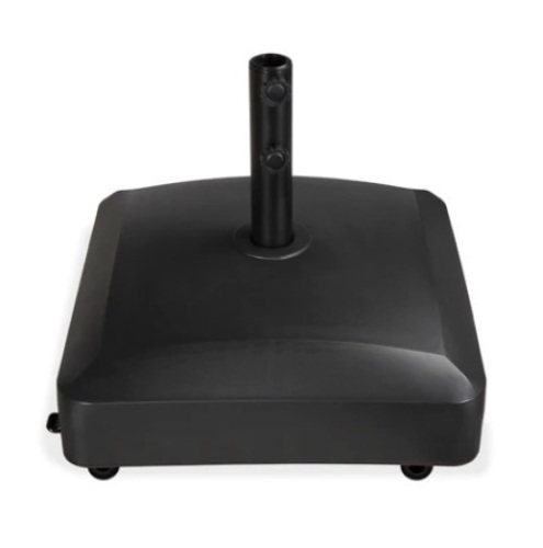 Fillable Mobile Umbrella Base Stand w/ 4 Wheels, 2 Locks & 123lb Capacity, Black - Lot 562