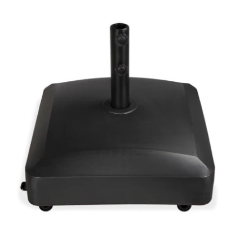 Fillable Mobile Umbrella Base Stand w/ 4 Wheels, 2 Locks & 123lb Capacity, Black - Lot 553