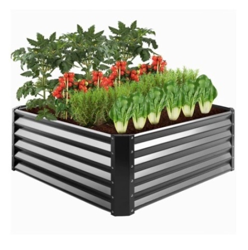 Outdoor Metal Raised Garden Bed, 4x4x1.5ft - Lot 555