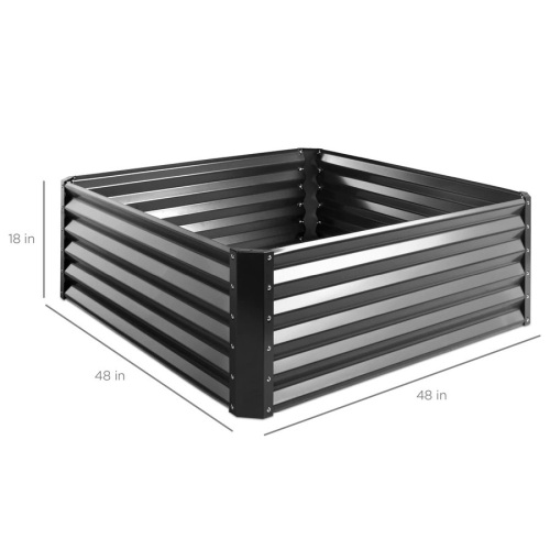 Outdoor Metal Raised Garden Bed for Vegetables, Flowers, Herbs - 4x4x1.5ft - Lot 405