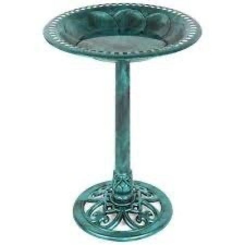 Vintage Outdoor Garden Bird Bath w/ Fleur-de-Lis Accents - Lot 1104