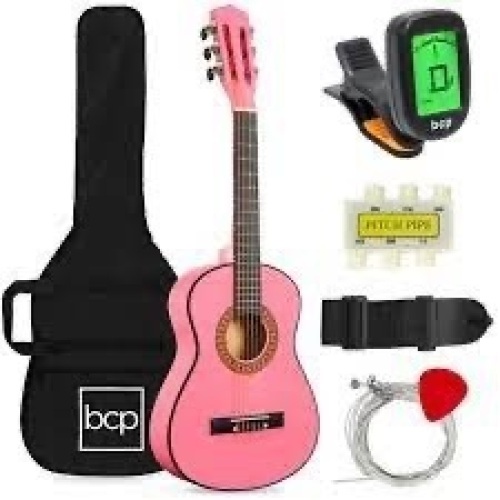 Kids Acoustic Guitar Beginner Starter Kit with Carrying Case - 30in - Lot 1161