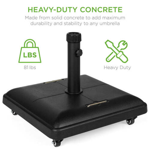 81lb. Heavy Duty Concrete Umbrella Base Stand w/ Wheels - Lot 1250