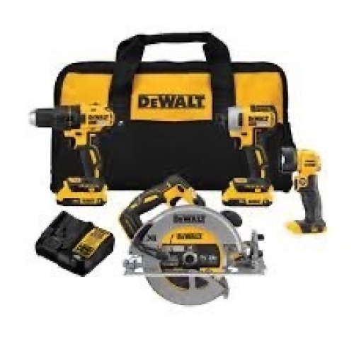 DEWALT 20V MAX* Cordless Drill Combo Kit , 4-Tool (DCK445D1M1) - Lot 210