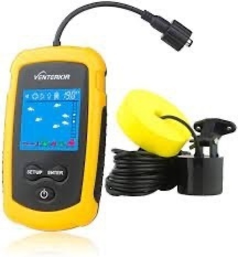 Venterior Portable Fish Finder Ice Kayak Fishing Gear Depth Finder with LCD Display and Sonar Transducer - Lot 219